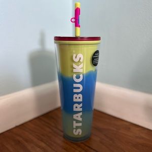 NWT Starbucks Spring 2023 Citrus Color Change Swirl Straw Topper Plastic Tumbler